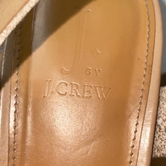 J by J. Crew Women's Sandals Size 8 Tan Faux Leather Strappy Buckle Close - Picture 10 of 10